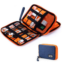 Multi-function Double Layer Electronics Organizer Storage Bag-Blue