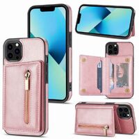 Zipper holster insert card phone case for iPhone 13/13pro max-Gold
