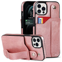 Design Luxury Leather Wallet Style Business Case for iPhone-Rose Gold