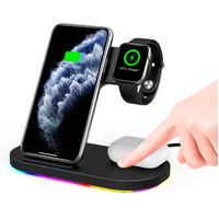 3 in 1 15W Fast Wireless Charger Stand with Breathing Indicator