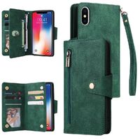Willow Buckle Zipper Wallet Phone Purse Case With Straps for Iphone-Green