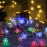 2 pack LED snowflake light string Christmas decoration lights-colorful