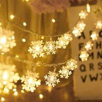 2 pack LED snowflake light string Christmas decoration lights-warm white