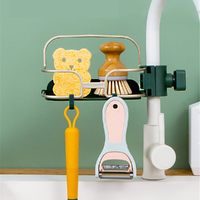 Faucet rack kitchen rag sponge wipe drain rack sink rack-Green