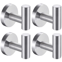 4 Pack Towel Hook Bathroom Coat Robe Hook Stainless Steel Heavy Duty Door Hanger