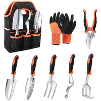 8 Piece Gardening Tools Set with Scissors Shovel Root Remover Gloves Fork Claw