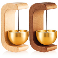 2 Pcs Magnetic Shopkeepers Bell For Door Opening Wooden Wind Chime Doorbell