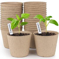 50Pcs Garden Nursery Pots Flower Vegetables Plant Seed Starting Pots Container with Drainage Holes