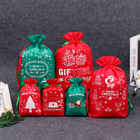 6pcs Christmas non-woven gift bag gift drawstring pocket