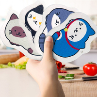 10Pcs Compressed wood pulp cotton cartoon sponge wipe cleaning sponge wipe