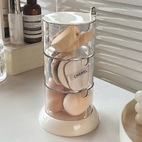 Powder Puffs Storage Box Rotating Dustproof Air Cushion Cotton Storage Shelf