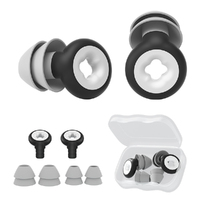 2 Pair 2 Layer Soft Silicone EarPlugs Tapered Sleep Noise Reduction Earplugs