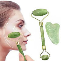 Facial Jade Face Massage Roller Beauty Tool Anti-Ageing Massager Set