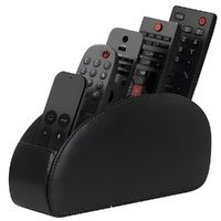 Remote Control Holder With 5 Compartments Pu Leather Desktop Organizer Store