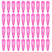 40 Counts Colorful Metal Snap Hair Clips 2 Inch Barrettes For Women Accessories