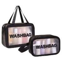 2 Pieces Clear Makeup Bag PVC Waterproof Cosmetic Bag Travel Toiletry Bag