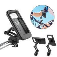 Bike Phone Holders Adjustable Waterproof Motorcycle Stand-black