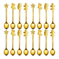 16 Pieces Christmas Spoon Set Christmas Stirring Spoon Stainless Steel Spoons