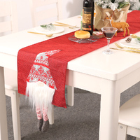 Christmas Decor Rudolph Table Flag Xmas Table Runner Dining Table Decoration