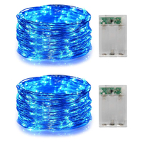 1/2 Pack Battery Operated Christmas String Lights Indoor LED Fairy Lights for Party-Blue
