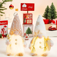 2pack Christmas Gnomes With Led Lighting Glowing Christmas Doll Elf Gnome