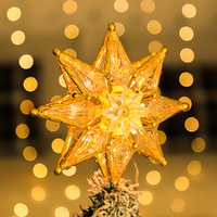 LED Octagonal Starlight Battery Operated Christmas Tree Topper Decoration Light