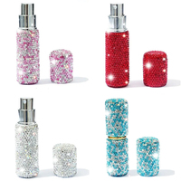 2/4Pcs 10ml Portable Mini Diamond Glass Refillable Perfume Bottles Spray Bottle