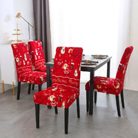 4pcs Christmas Chair Cover Stretch Washable Christmas Chair Protector Slipcovers