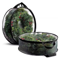 2 Pack Christmas Wreath Storage Bag Clear Xmas Wreath Storage Container-24Inch