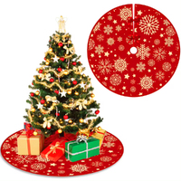90/120CM Christmas Tree Skirts Snowflake Printed Xmas Tree  Mat Christmas Decor