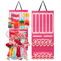 Portable Head Wear Storage Hanging Bag Felt Jewelry Hanging Organizer for Girls
