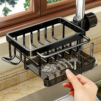 Sponge Holder Over Faucet Kitchen Space Aluminum Sink Caddy Organizer