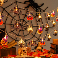 USB Halloween String Lights Pumpkin Bat Ghost Lights Halloween Decoration