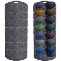 1/2 Pack Baseball Hat Rack 14 Pocket Over-The-Door Hat Organizer Caps Holder