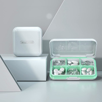 2Pack Travel Pill Organizer Waterproof Pill Box For Pocket 4+6 Compartments