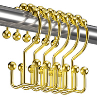 12/24pcs Shower Curtain Hooks Rings Rust-Resistant Double Glide Shower Hooks