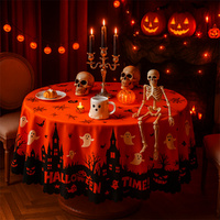 Halloween Tablecloth Scary Spooky Castle Table Cloth Waterproof Tablecloth