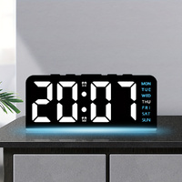 USB Powered Digital LED Alarm Clock Desktop Table Clock Night Light for Bedrooms