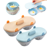 Egg Poacher Microwave Egg Cooker 2 Cavity Double Drain Poached Egg Cups Microwave Egg Poacher