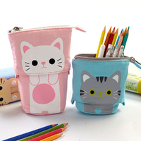 Cute Large Capacity Retractable Pencil Case Kawaii Pen Box Cosmetic Storage Bag