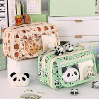 Multi-Layer Large Capacity Pencil Case Cartoon Stationery Organizer Pen Pouch