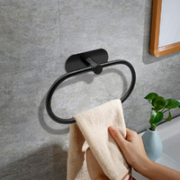 Stainless Steel Towel Holder Self-adhesive Bathroom Towels Rack Washhand Hanger