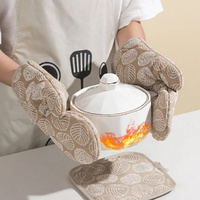 2Pcs Oven Mitts and Potholders BBQ Gloves Oven Mitts Non-Slip Cooking Gloves