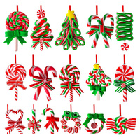 16/32/48pcs Christmas Lollipop Ornaments Colorful Mini Candy Cane Hanging