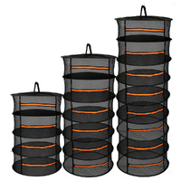 Herb Drying Rack 4/6 /8 Layer Folding Mesh Hanging Basket Dryer Net With Zippers