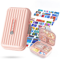 2pcs 7 Grids Mini Portable Pill Box Weekly Medicine Vitamin Storage Organizer
