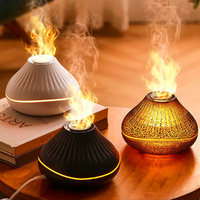 Volcanic Lava Crack Humidifier Air Diffuser With Color Changing Light with Color Flame Night Light