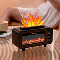 Fireplace Flame Humidifier Portable Quiet Air Humidifier With 7 Flame Colors Auto Off Humidifiers
