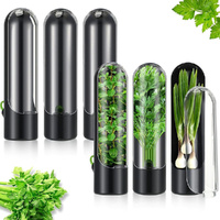 3Pcs Refrigerator Herb Crisper Vegetables Fresh Preservation Bottle Herb Keepers