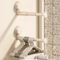 2 Pack Hanger Organizer Stacker Suction Cup Self-Adhesive Extendable Clothes Hanger Storage Rack